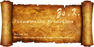 Zsivanovics Krisztina névjegykártya
